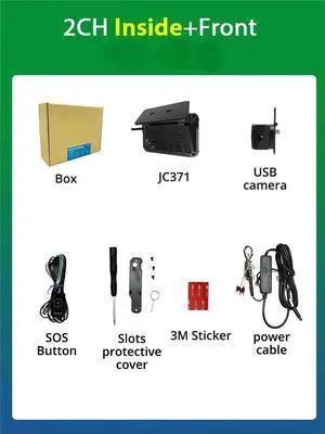 Jimiot JC371 4G AI DashCam 3 Channels Live Video GPS Tracking Remote Monitoring 2 Cameras-JC371+CI02