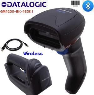 1D USB Barcode Scanner Wireless Bar Code Reader with Base GM4200-BK-433K1 Black