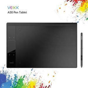 Drawing Tablet VEIKK A30 V2 10x6 Inch Pen Tablet with Pressure Sensitivity 8192 Levels Battery Free Pen for Digital Drawing with Artist Glove