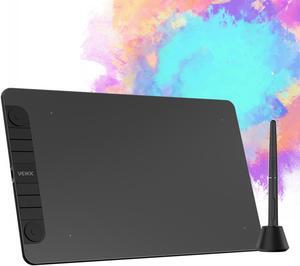 VEIKK VK1060PRO Drawing Tablet,10x6 inch Drawing Graphics Tablet with 2 Scroll Wheels,6 Express Keys, Battery-Free Stylus Tilt for Android Win Mac OS (8192 Levels)