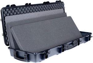 Cedar Mill Firearms - Slim Double Rifle Carbine Case for Scoped Rifles 2 Guns/Shotgun | Tactical SOCOM Black | Perfect Hard case Safe Airsoft Accessories with Wheels, Carry Handle, Lockable