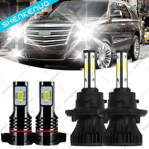 For GMC Yukon XL 1500 2007-2014 4x LED Headlight High Low Beam  Fog Light Bulbs