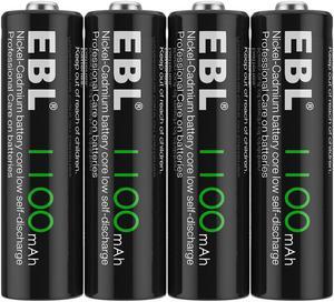 4x AA Rechargeable Batteries 1.2V NiCd 1100mAh for Garden Solar Ni-Cd Lamp Light