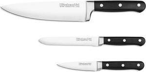 3 PC Classic Forged Series Starter Triple Rivet Cutlery Set, Black
