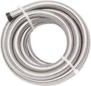 Stainless Steel Braided Fuel Hose Oil Gas Line AN8 16FT
