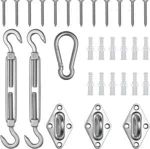 Yescom Triangle Sun Shade Sail Hardware Kit 304 Anti-Rust Stainless Steel Lawn Garden