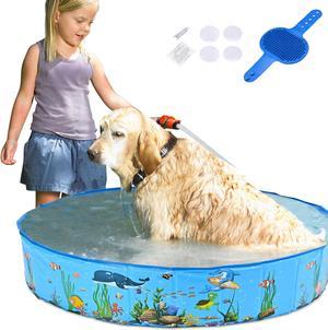 Yescom Foldable Pet Swimming Pool Anti-slip PVC Portable Bath Tub for Dog Cat Yard