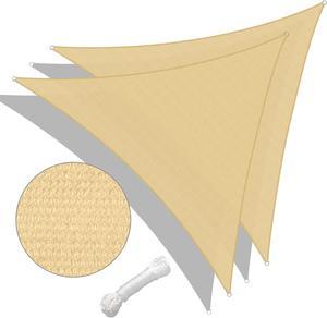 Yescom 2 Pack 25 Ft 97% UV Block Triangle Sun Shade Sail Canopy Outdoor Patio Poolside