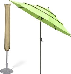 Yescom 9 Ft 3 Tier Patio Umbrella with Protective Cover Crank Push to Tilt Poolside