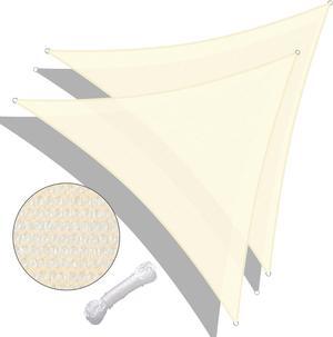 Yescom 22 Ft 97% UV Block Triangle Sun Shade Sail HDPE Canopy Cover Net Poolside 2 Pack