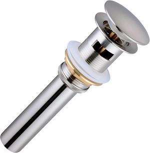 Aquaterior 1 5/8" Bathroom Pop Up Drain with Overflow Lavatory Vessel Basin Sink Faucet Brass Brushed Nickel Aquaterior 1 5/8" Bathroom Pop Up Drain with Overflow Lavatory Vessel Basin Sink Faucet Brass Brushed Nickel