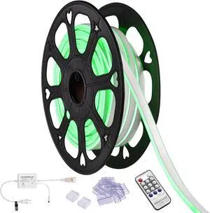 Yescom 50ft Green LED Neon Rope Lights with Remote Control Decoration for Christmas Bar Restaurant Party St Patrick's Day