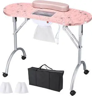 Byootique Portable Folding Manicure Nail Table Station Salon Desk Beauty Salon Byootique Portable Folding Manicure Nail Table Station Salon Desk Beauty Salon