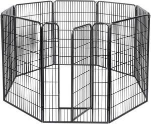 Yescom 8 Pieces 28"x47" Pet Playpen Extra Large Dog Exercise Fence Panel Crate Camping