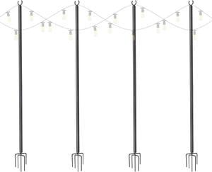 10 Ft String Light Pole Outdoor Metal Pole Aluminum Patio Backyard Party 4 Pack