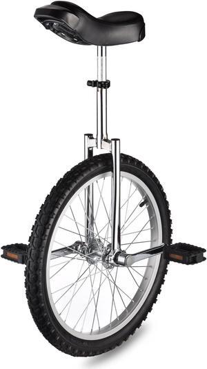 Yescom 20 In Wheel Outdoor Unicycle Leakproof Butyl Tire Circus Bike Balance Training for Adults Teenagers Kids, Silver Yescom 20 In Wheel Outdoor Unicycle Leakproof Butyl Tire Circus Bike Balance Training for Adults Teenagers Kids, Silver