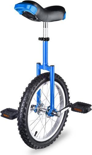 Yescom 16 In Wheel Outdoor Unicycle Adjustable Seat Exercise Bicycle Balance Training for Adults Teenagers Kids Orange