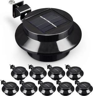 LED Solar Gutter Light Waterproof Outdoor Garden Fence Wall Lights 10 Packs