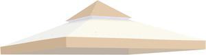 Yescom 10x10Ft UV30+ Gazebo Replacement Top for 2 Tier Outdoor Canopy Cover Patio Backyard Party Deck Sand+Ivory