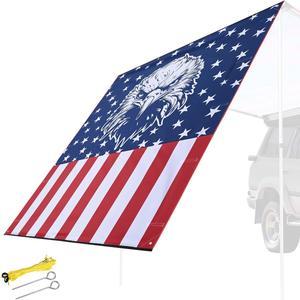 Yescom 6.4x6.7 Ft Car Awning Side Wall for Roof Rack Truck Vehicle SUV Awning Shade Screen Outdoors