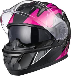 AHR RUN-M3 Modular Flip Up Helmet Full Face Dual Visor DOT Motorcycle Bike XL