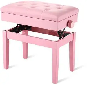 Yescom Adjustable Duet Piano Bench PU Leather Padded Wooden Keyboard Storage Yescom Adjustable Duet Piano Bench PU Leather Padded Wooden Keyboard Storage