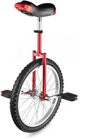 Yescom 20 In Wheel Outdoor Unicycle Leakproof Butyl Tire Circus Bike Balance Training for Adults Teenagers Kids, Red
