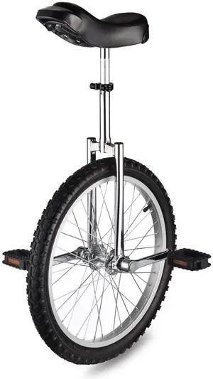 Yescom 20 In Wheel Outdoor Unicycle Leakproof Butyl Tire Circus Bike Balance Training for Adults Teenagers Kids, Silver