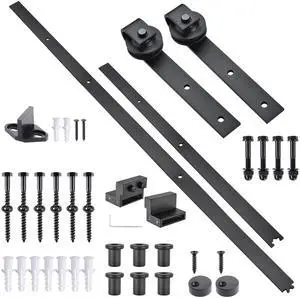Aquaterior 6.6 Ft Sliding Barn Door Hardware Kit Closet Hang Style Track Rail
