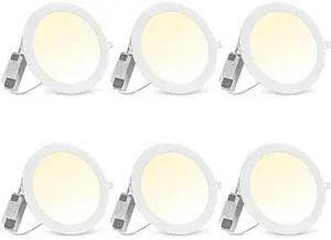 7" LED Recessed Ceiling Panel Down Light 3 Color 15W Slim Spot Lamp Home 6 Pack