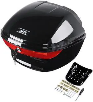 AHR 33L Universal Motorcycle Tour Tail Box Scooter Trunk Storage w/ Lock Case