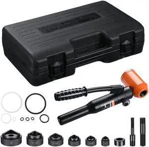 Yescom 8 Ton Hydraulic Knockout Punch Set 1/2" to 2" Hole Puncher Tool Kit with Rotatable Head