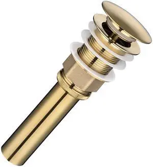 Aquaterior Bathroom Pop Up Drain without Overflow Lavatory Vessel Basin Gold