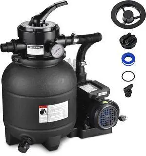 Yescom 12" Sand Filter Pump for Above Ground Pool 4-Way Valve 2640GPH 3/4HP w/ Strainer
