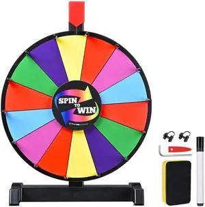 WinSpin 12" Editable Color Prize Wheel Tabletop 14 Slots Tradeshow Events WinSpin 12" Editable Color Prize Wheel Tabletop 14 Slots Tradeshow Events