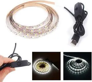LED TV Backlight, SMY USB LED Light Strip, White LED Light Strip Kit, with ON/Off Switch for TV/PC Computer/Laptop Bias Lighting 2 meters