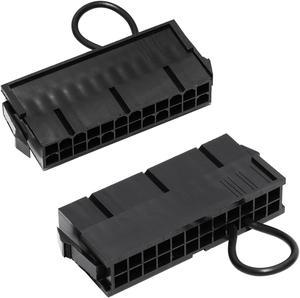 2PCS Black 24-Pin ATX PSU EPS Power Supply Jumper Bridge Tool Test Starter Start Up Switch