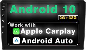 Alondy Double Din Android Car Radio Stereo Receiver Player 10.1 Inch Touch Screen GPS WiFi Bluetooth FM/AM/RDS USB [Support Carplay & Android Auto] (2G+32G)