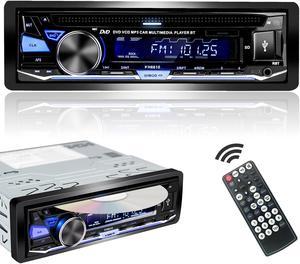 Alondy Single DIN Car Stereo with CD DVD Player, Bluetooth USB, 1 DIN Radio AM/FM, SD AUX RCA Audio Receiver