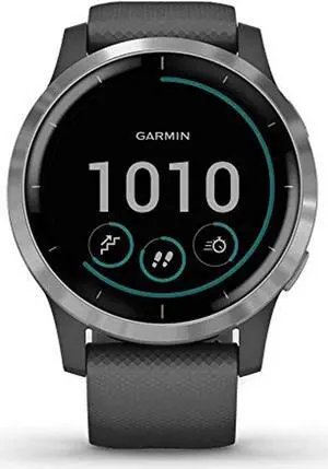 Garmin Vivoactive 4, GPS Smartwatch, Features Music, Body Energy Monitoring, Animated Workouts, Pulse Ox Sensors and More, Black (010-02174-11)