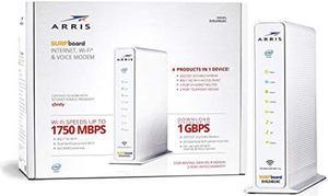 ARRIS Surfboard Docsis 24X8 Cable Modem / Telephone / AC1750 Router Certified for XFINITY - Download Speed: 1 Gbps (SVG2482AC)