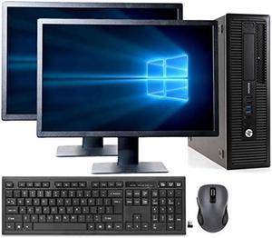 HP 800 G1 SFF Computer Desktop PC, Intel Core i7 3.4GHz Processor, 16GB Ram, 128GB M.2 SSD, 1TB HDD,Wireless Keyboard & Mouse, Wifi, New Dual HP 23.8" FHD LCD Monitor, Win 10 Pro (Renewed)