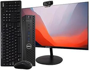 Dell OptiPlex 3050 Micro Desktop Computer PC Intel Quad Core i5 8GB RAM 500 GB HDD Windows 10 Pro 236 Periphio Monitor New Periphio Webcam Wireless Keyboard  Mouse HDMI WiFi Renewed