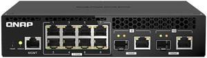 QNAP QSW-M2108R-2C Web Managed Half-Width Rackmount Switch, with Two 10GbE SFP+/RJ45 Combo Ports and Eight 2.5 Gigabit Port