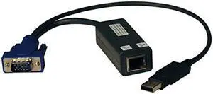 TRIPP LITE KVM Switch USB Server Interface Unit Virtual Media HD15 USB RJ45(B078-101-USB-1)