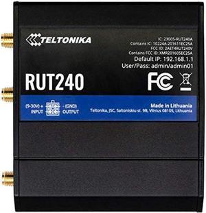Teltonika RUT240 4G /LTE & WiFi Cellular Router with Ethernet and I/O - USA/CAN Except Verizon - RUT24001U000