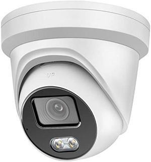 4MP Acusense ColorVu POE Turret IP Camera - OEM DS-2CD2347G2-LU,Outdoor Full Color Night Vision Camera with AI Human and Vehicle Detection,2.8mm Lens,Mic/Audio,MicroSD Slot,WDR,IP67 Waterproof