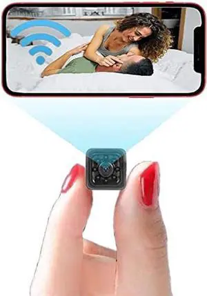 Hidden Spy Camera Mini Wireless Cameras Nanny Cam WiFi Small Security Camera Portable Indoor Camera, Video Recorder IP Cameras Built-in Battery Wide-Angle Night Vision for Home Security Monitoring