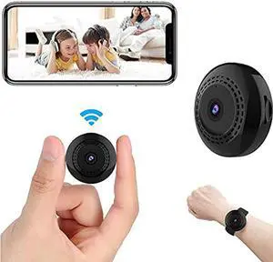 Mini WiFi Spy Camera 1080P,Small Portable Wireless Hidden Spy Cam Audio and Video Recording Live Feed,Home Security Nanny Camera/Auto Night Vision/ Motion Activated Alarm(2021 Upgraded Phone APP)