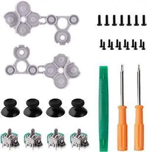 3D Analog Joystick Thumb Stick Sensor Gamepad Thumbstick Replacement Part for Xbox One Controller with Tools (4 Packs)